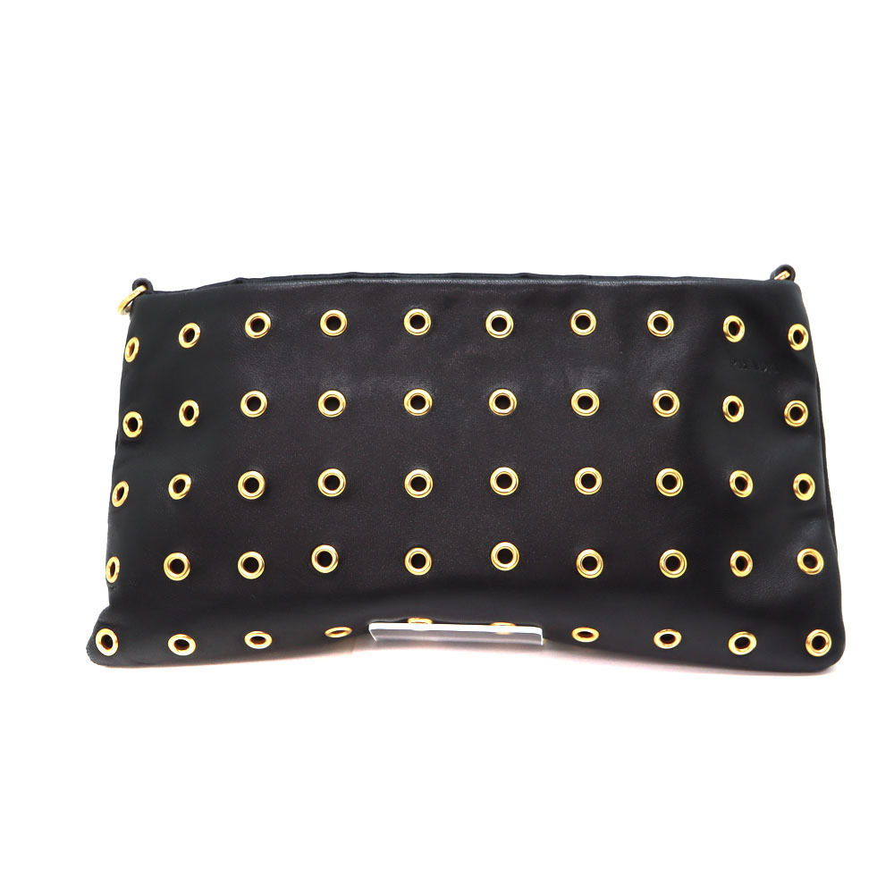 Prada Punching Shoulder Bag Black